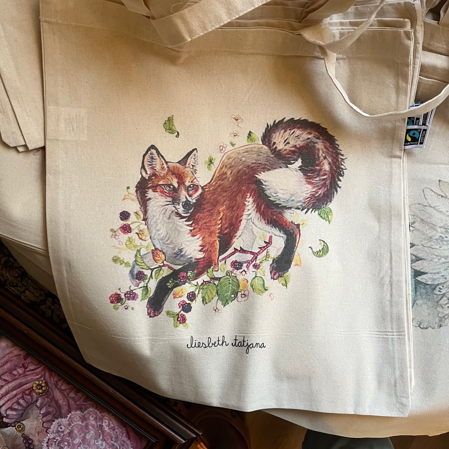 "Blackberry Fox " Tote bag