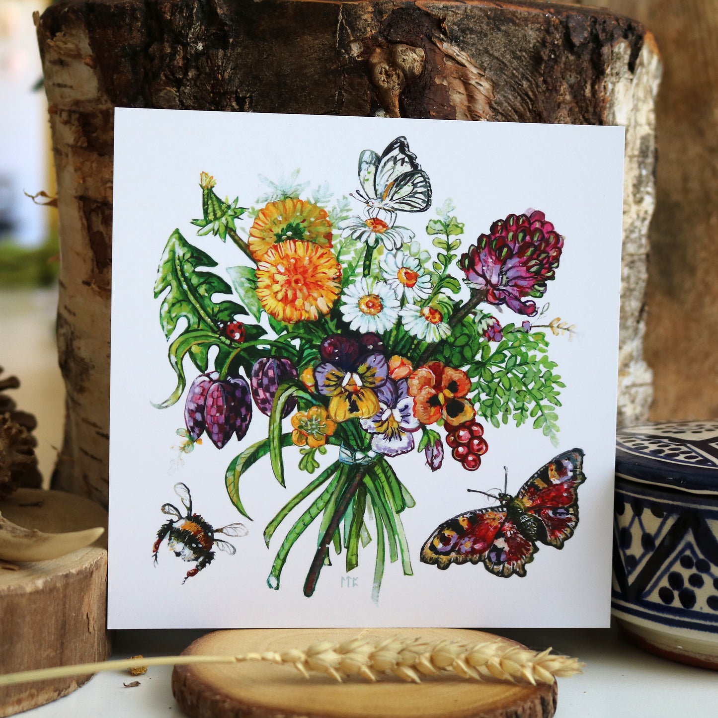 "April Flowers" Postcard print