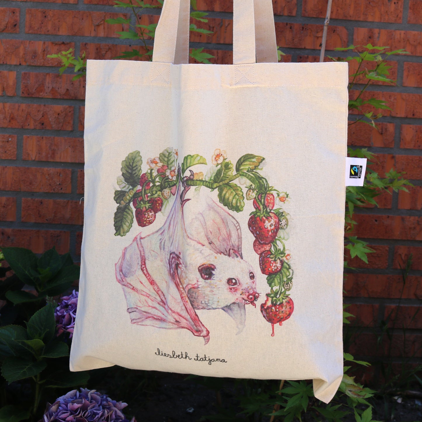 "Strawberry bat"  Tote bag