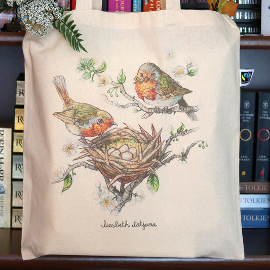 "European Robins " Tote bag
